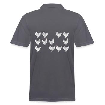 Trois rangées de jolis poulets à connaître - Polo Homme - charbon - Dos - Nico (186cm)