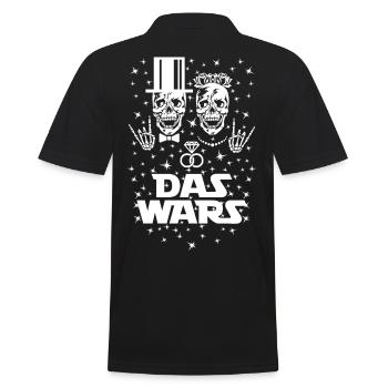 05 Skulls DAS WARS Braut Bräutigam Eheringe - Männer Poloshirt - Schwarz - Hinten - Kai (181cm)