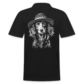 Long-haired dachshund hat dogs dog dachshund dachshund - Men's Polo Shirt - black - Back - Kai (181cm)