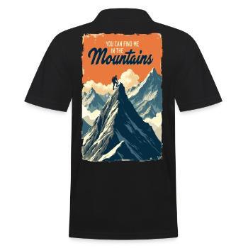 Du findest mich in den Bergen - Männer Poloshirt - Schwarz - Hinten - Kai (181cm)