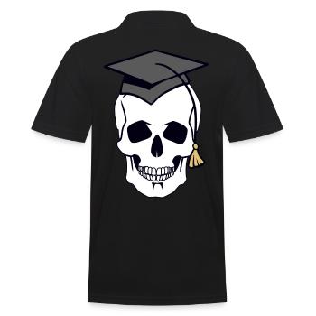 Totenkopf Schädel Gruselig Student Uni Halloween - Männer Poloshirt - Schwarz - Hinten - Kai (181cm)