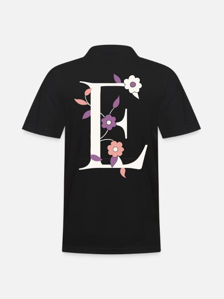 Letter E Monogram Retro - Men's Polo Shirt - black
