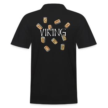 Viking - Viking runes - Men's Polo Shirt - black - Back - Kai (181cm)
