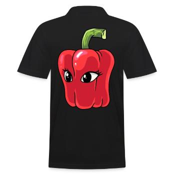 Paprika Paprikas Gemüse Vegetarisch Koch Köche - Männer Poloshirt - Schwarz - Hinten - Kai (181cm)