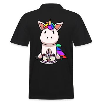 Licorne Gâteau d’anniversaire Gâteau enfant - Polo Homme - noir - Dos - Kai (181cm)