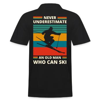 ne sous-estimez jamais un vieil homme qui peut skier - Polo Homme - noir - Dos - Kai (181cm)