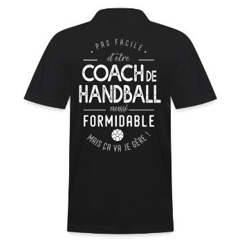Coach Handball formidable cadeau entraineur hand - Polo Homme - noir - Dos - Kai (181cm)