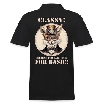 Steampunk Fox - Men's Polo Shirt - black - Back - Kai (181cm)