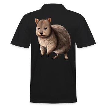 Quokka - das niedliche Beuteltier - Männer Poloshirt - Schwarz - Hinten - Kai (181cm)