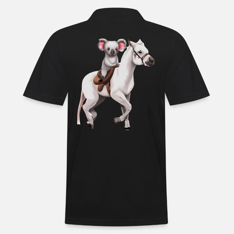 Koala auf einem Pferd - Männer Poloshirt - Schwarz