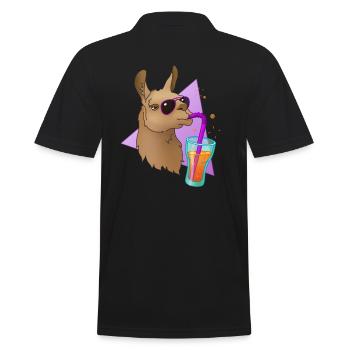 Llama Drink - Alpaca Llama Trendsetter Gift - Men's Polo Shirt - black - Back - Kai (181cm)