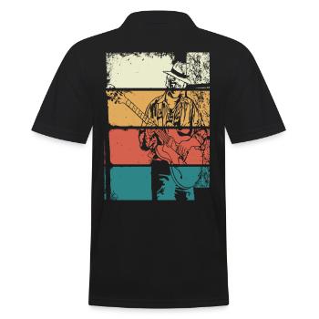 Guitariste de Blues Vintage - Polo Homme - noir - Dos - Kai (181cm)