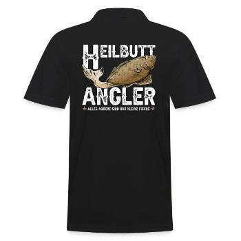 Heilbutt Angler - Männer Poloshirt - Schwarz - Hinten - Kai (181cm)