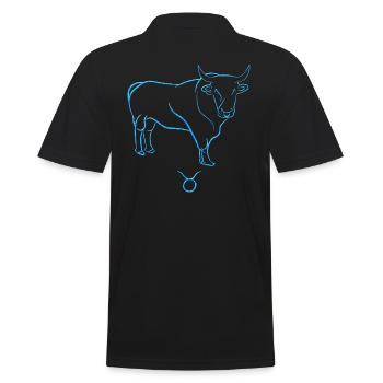 Ochse - Männer Poloshirt - Schwarz - Hinten - Kai (181cm)