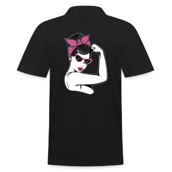 Retro Rockabilly Girl Cadeau - Polo Homme - noir - Dos - Kai (181cm)