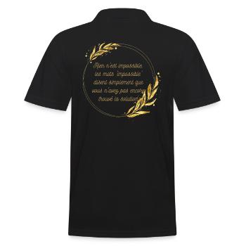 Impossible n'est pas Solution - Polo Homme - noir - Dos - Kai (181cm)