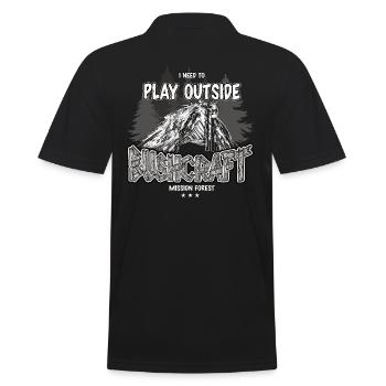 Bushcraft I need to play outside Outdoor Shelter - Men's Polo Shirt - black - Back - Kai (181cm)