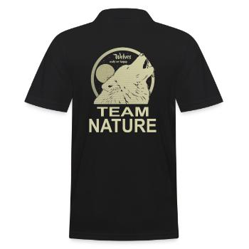 Team Nature Wolf Moon - Men's Polo Shirt - black - Back - Kai (181cm)