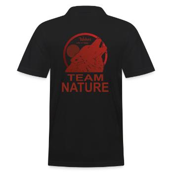 Team Nature Wolf Moon - Men's Polo Shirt - black - Back - Kai (181cm)