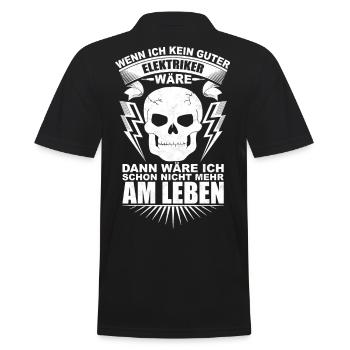 Elektriker - Männer Poloshirt - Schwarz - Hinten - Kai (181cm)