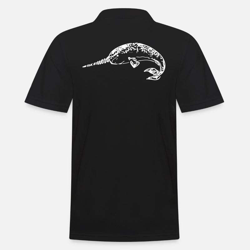 Narwal - Männer Poloshirt - Schwarz