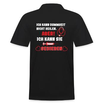 Lustiges Pfleger Geschenk Krankenpfleger - Arzt - Männer Poloshirt - Schwarz - Hinten - Kai (181cm)