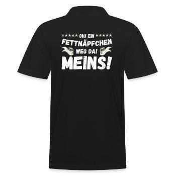 Oh ein Fettnäpchen - Männer Poloshirt - Schwarz - Hinten - Kai (181cm)