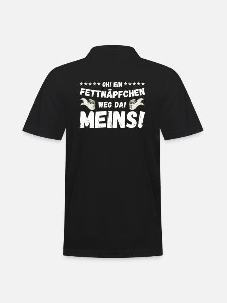 Oh ein Fettnäpchen - Männer Poloshirt - Schwarz