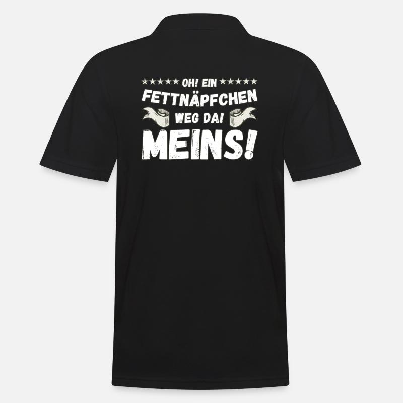 Oh ein Fettnäpchen - Männer Poloshirt - Schwarz
