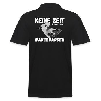 Ich muss zum Wakeboarden - Wakeboarder - Männer Poloshirt - Schwarz - Hinten - Kai (181cm)