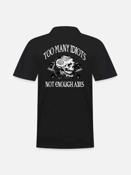 Wikinger Skull Totenkopf Axt Walhalla - Männer Poloshirt - Schwarz