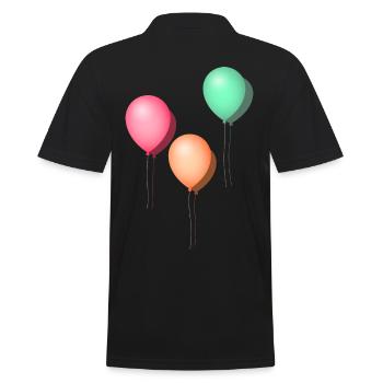 Luftballons Pastell - Männer Poloshirt - Schwarz - Hinten - Kai (181cm)