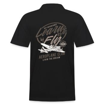 Flugzeug Pilot Classic Airplane - Männer Poloshirt - Schwarz - Hinten - Kai (181cm)