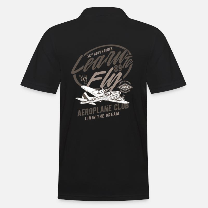 Flugzeug Pilot Classic Airplane - Männer Poloshirt - Schwarz
