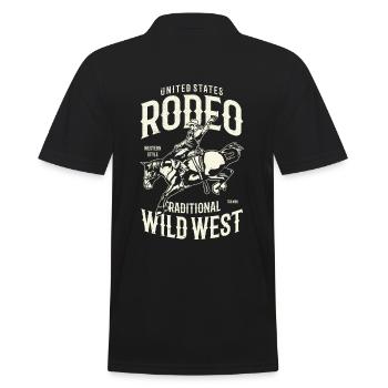 Rodeo Western Riding Wild West - Men's Polo Shirt - black - Back - Kai (181cm)