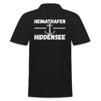 Heimathafen Hiddensee - Männer Poloshirt - Schwarz - Hinten - Kai (181cm)
