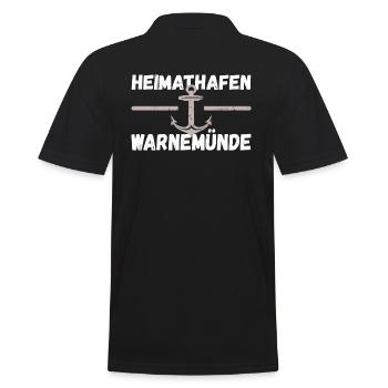 Heimathafen Warnemünde - Männer Poloshirt - Schwarz - Hinten - Kai (181cm)