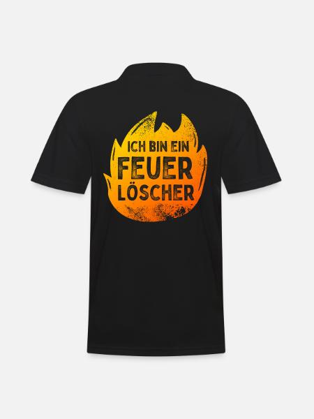 Feuerwehr-Motiv: „Ich bin ein Feuerlöscher“ - Männer Poloshirt - Schwarz