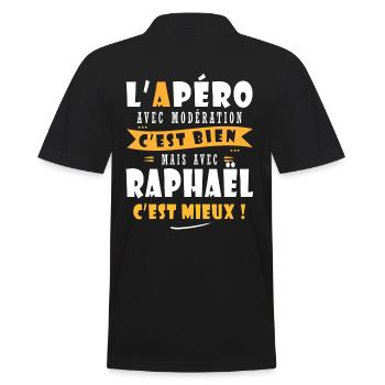 Raphaël Cadeau Humour personnalisé cadeau Raphaël - Polo Homme - noir - Dos - Kai (181cm)
