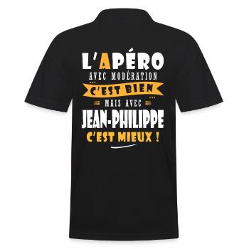 Jean-Philippe cadeau Humour cadeau Jean Philippe - Polo Homme - noir - Dos - Kai (181cm)