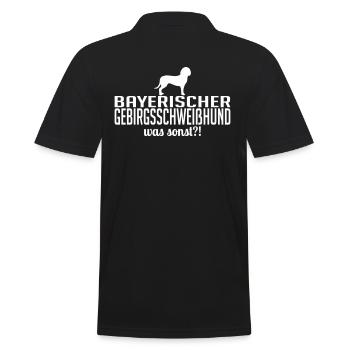 BAYERISCHER GEBIRGSSCHWEISSHUND was sonst - Männer Poloshirt - Schwarz - Hinten - Kai (181cm)