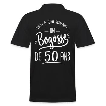 anniversaire 50 ans bogosse cadeau humour 50 ans - Polo Homme - noir - Dos - Kai (181cm)