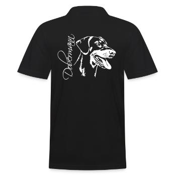 DOBERMANN Hund Hunde Hundesport Wilsigns - Männer Poloshirt - Schwarz - Hinten - Kai (181cm)