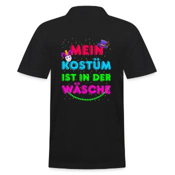 Mein Kostüm ist in der Wäsche | Karneval Fasching - Männer Poloshirt - Schwarz - Hinten - Kai (181cm)