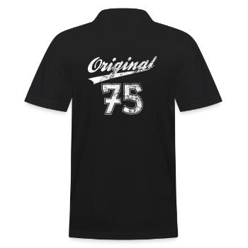 Original 75 | Born in 1975, 45th birthday - Men's Polo Shirt - black - Back - Kai (181cm)
