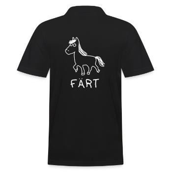 Färt | Pferd | Pony - Männer Poloshirt - Schwarz - Hinten - Kai (181cm)