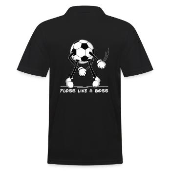 Zahnseiden Tanz Fußball Floss like a Boss - Männer Poloshirt - Schwarz - Hinten - Kai (181cm)