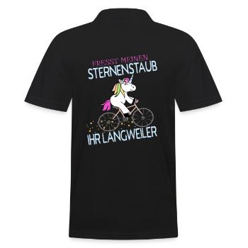 Einhorn Fresst meinen Sternenstaub ihr Langweiler - Männer Poloshirt - Schwarz - Hinten - Kai (181cm)