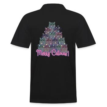 Joyeux Catmas Chats de Noël - Polo Homme - noir - Dos - Kai (181cm)