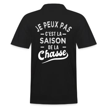 je peux pas saison chasse chasseur humour - Polo Homme - noir - Dos - Kai (181cm)
